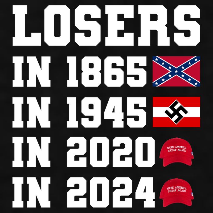 Losers In 1865 In 1945 In 2020 In 2024 Ladies PosiCharge Tri-Blend Wicking Tank