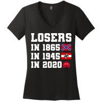 Losers In 1865 In 1945 In 2020 Women's V-Neck T-Shirt