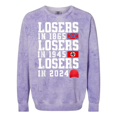 Losers In 1865 Losers In 1945 Losers In 2024 Colorblast Crewneck Sweatshirt