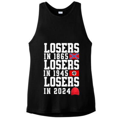Losers In 1865 Losers In 1945 Losers In 2024 Ladies PosiCharge Tri-Blend Wicking Tank