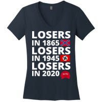Losers In 1865 Losers In 1945 Losers In 2020 Women's V-Neck T-Shirt