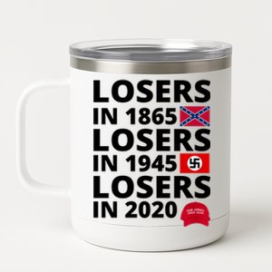 Losers In 1865 Losers In 1945 Losers In 2020 12 oz Stainless Steel Tumbler Cup