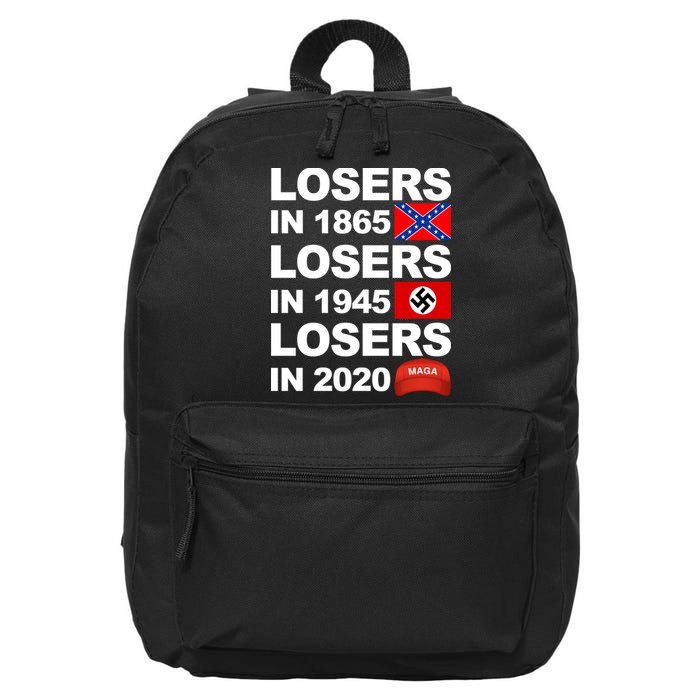 Losers In 1865 Losers In 1945 Losers In 2020 Make America Great Again Funny 16 in Basic Backpack