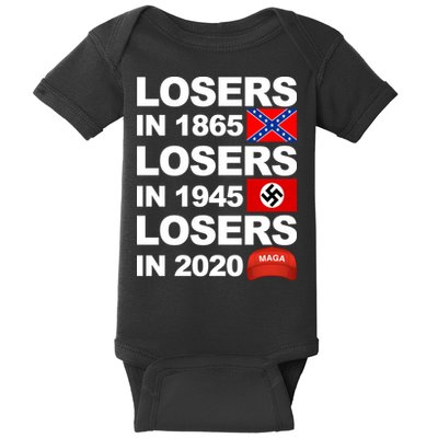 Losers In 1865 Losers In 1945 Losers In 2020 Make America Great Again Funny Baby Bodysuit