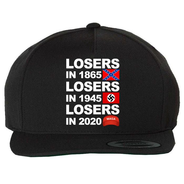 Losers In 1865 Losers In 1945 Losers In 2020 Make America Great Again Funny Wool Snapback Cap