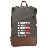 Losers In 1865 Losers In 1945 Losers In 2020 Make America Great Again Funny Cotton Canvas Backpack