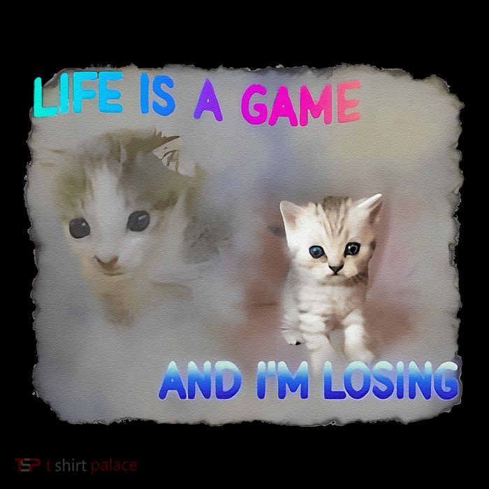 Life Is A Game And IM Losing Cat & Funny Relatable Cat Meme Full-Length Apron With Pockets
