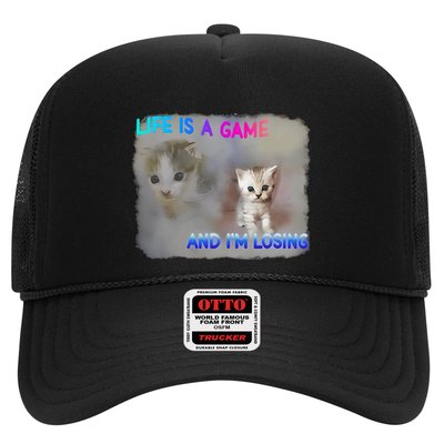 Life Is A Game And IM Losing Cat & Funny Relatable Cat Meme Trucker Hat