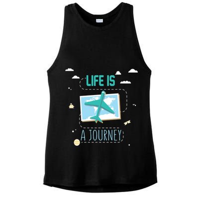 Life Is A Journey Motivational Messages Gift Ladies PosiCharge Tri-Blend Wicking Tank