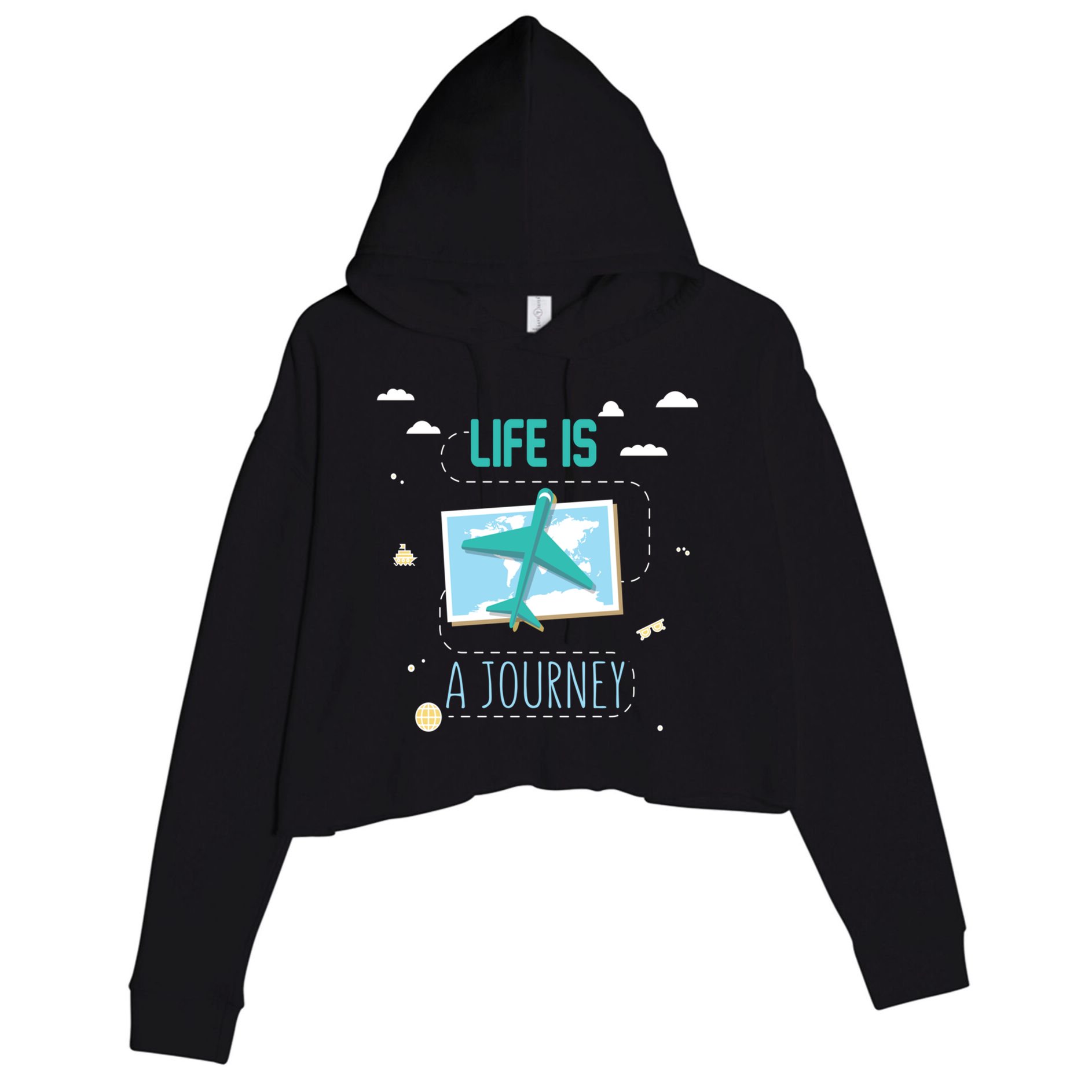 Life Is A Journey Motivational Messages Gift Crop Fleece Hoodie