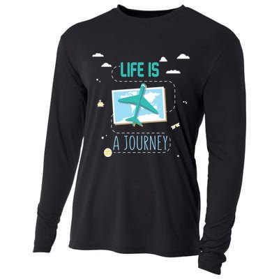 Life Is A Journey Motivational Messages Gift Cooling Performance Long Sleeve Crew