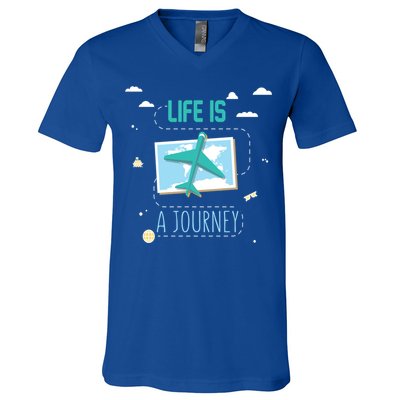 Life Is A Journey Motivational Messages Gift V-Neck T-Shirt