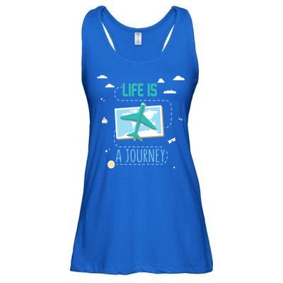 Life Is A Journey Motivational Messages Gift Ladies Essential Flowy Tank