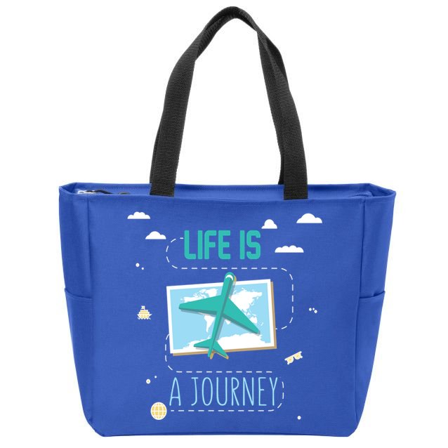 Life Is A Journey Motivational Messages Gift Zip Tote Bag