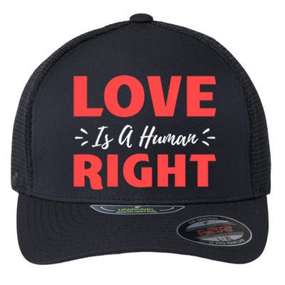 Love Is A Hu Right Gift Flexfit Unipanel Trucker Cap