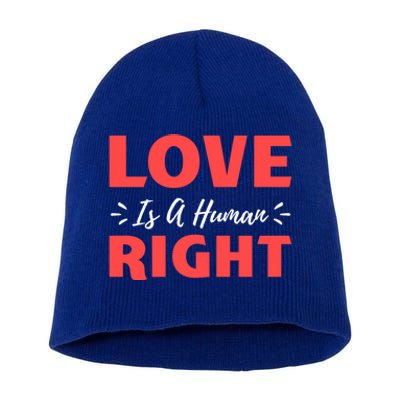 Love Is A Hu Right Gift Short Acrylic Beanie