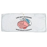 Life Isn't As Rough, When Brain Is Smooth Large Microfiber Waffle Golf Towel