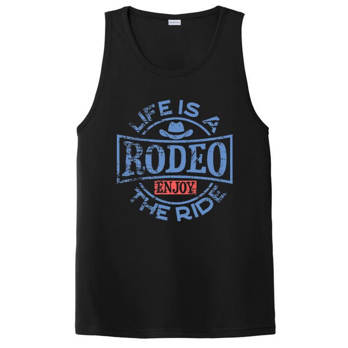 Life Is A Rodeo Bull Fighter Cowboy PosiCharge Competitor Tank