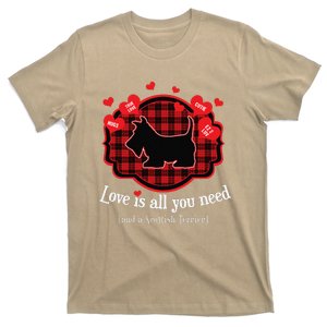 Love Is All You Need And A Scottish Terrier Cute Scottie Dog T-Shirt