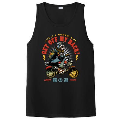 Life Is A Monkey Bike Get Off My Back Cartoon Great Gift PosiCharge Competitor Tank