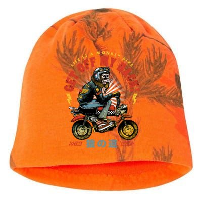 Life Is A Monkey Bike Get Off My Back Cartoon Great Gift Kati - Camo Knit Beanie