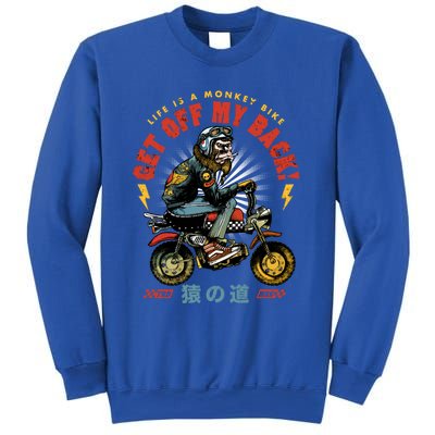 Life Is A Monkey Bike Get Off My Back Cartoon Great Gift Sweatshirt