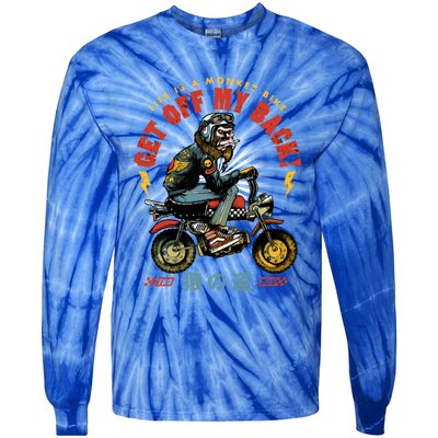 Life Is A Monkey Bike Get Off My Back Cartoon Great Gift Tie-Dye Long Sleeve Shirt