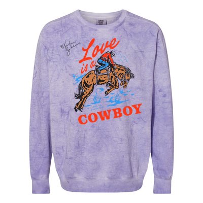 Love Is A Cowboy Tee Gift Love Colorblast Crewneck Sweatshirt