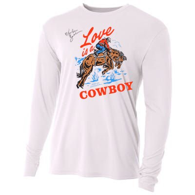 Love Is A Cowboy Tee Gift Love Cooling Performance Long Sleeve Crew