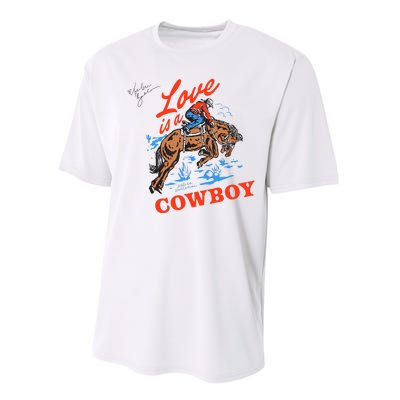 Love Is A Cowboy Tee Gift Love Performance Sprint T-Shirt