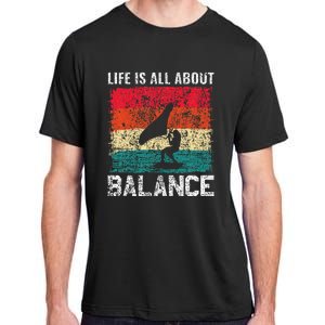 Life Is All About Balance Hydrofoil Foiling Surfing Lover Adult ChromaSoft Performance T-Shirt