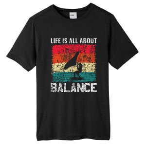 Life Is All About Balance Hydrofoil Foiling Surfing Lover Tall Fusion ChromaSoft Performance T-Shirt