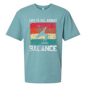 Life Is All About Balance Hydrofoil Foiling Surfing Lover Sueded Cloud Jersey T-Shirt