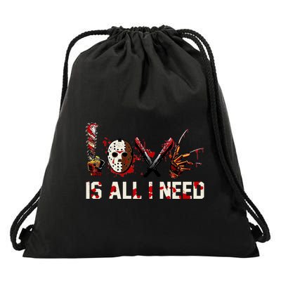 Love Is All I Need Halloween Horror Drawstring Bag