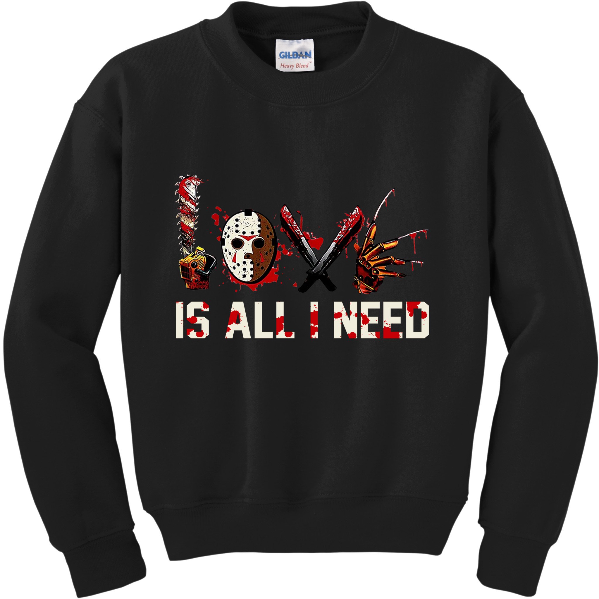 Love Is All I Need Halloween Horror Kids Sweatshirt