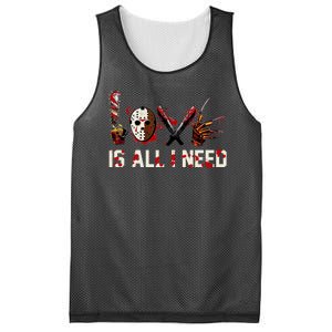 Love Is All I Need Halloween Horror Mesh Reversible Basketball Jersey Tank