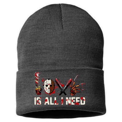 Love Is All I Need Halloween Horror Sustainable Knit Beanie