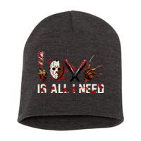 Love Is All I Need Halloween Horror Short Acrylic Beanie