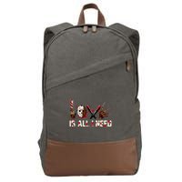 Love Is All I Need Halloween Horror Cotton Canvas Backpack