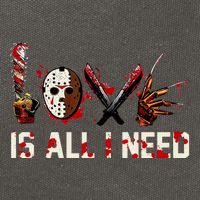 Love Is All I Need Halloween Horror Cotton Canvas Backpack