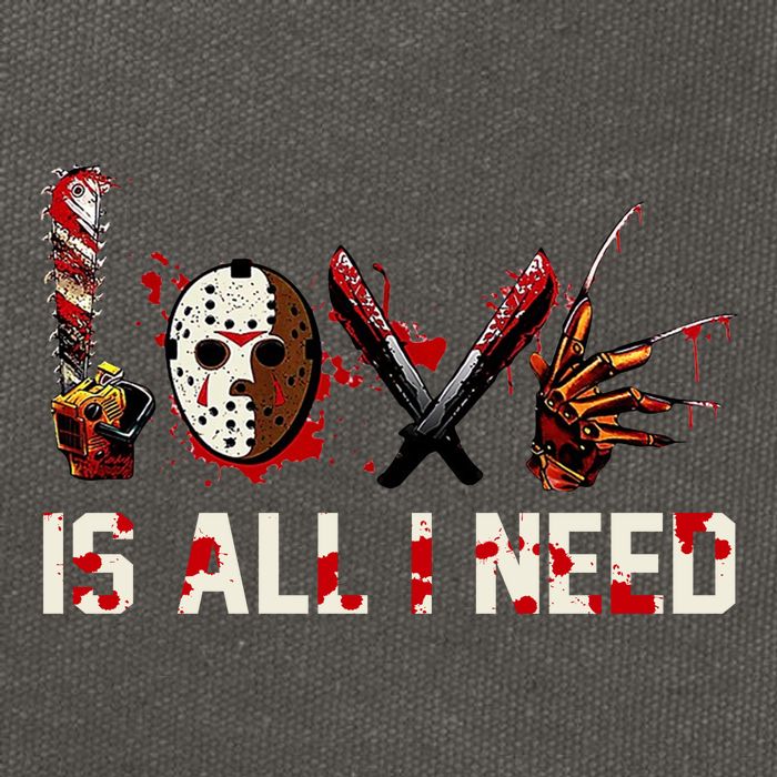 Love Is All I Need Halloween Horror Cotton Canvas Backpack