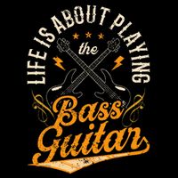 Life Is About Playing The Bass Guitar Musician Band Music Flat Bill Trucker Hat