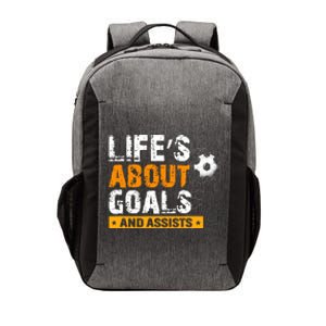 Life Is About Goals And Assists Soccer Player Sports Futbol Vector Backpack