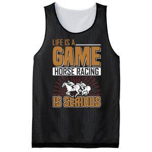 Life Is A Game Horse Racing Is Serious Mesh Reversible Basketball Jersey Tank