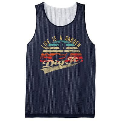 Life Is A Garden Dig It Retro Vintage Farmer Mesh Reversible Basketball Jersey Tank