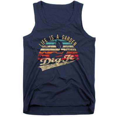 Life Is A Garden Dig It Retro Vintage Farmer Tank Top