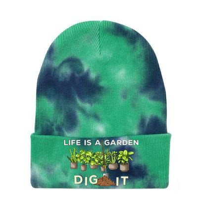 Life is a Garden Dig It Fun Plants Lover Gardening Gardener Tie Dye 12in Knit Beanie