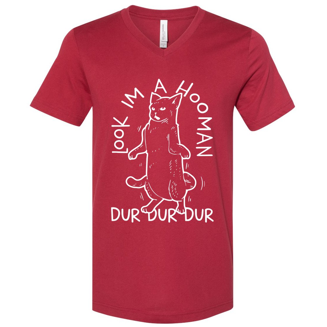 Look Im A Hooman Dur Dur Dur V-Neck T-Shirt