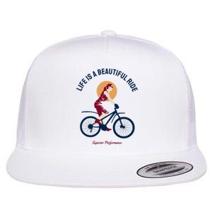 Life Is A Beautiful Ride Flat Bill Trucker Hat