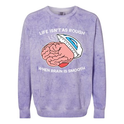 Life Isn’t As Rough When Brain Is Smooth Colorblast Crewneck Sweatshirt